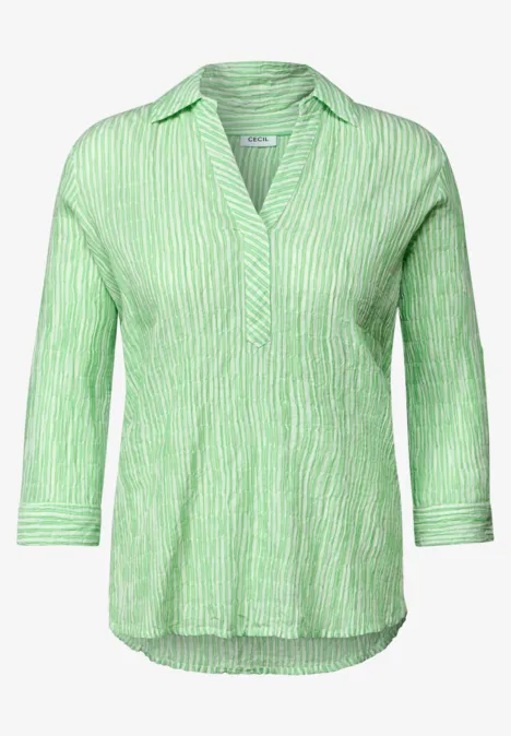 Gestreifte Seersucker Bluse iced neon green