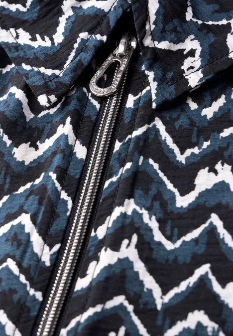 Print-Bluse mit Zipper universal blue