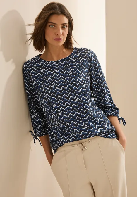 Bedruckte Bluse universal blue