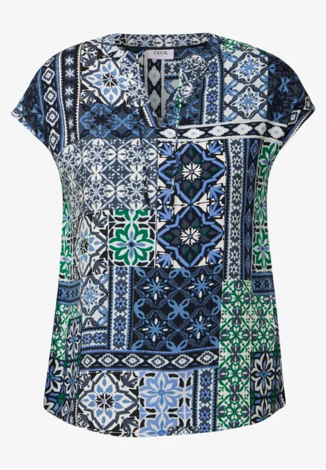 Bedruckte Bluse universal blue