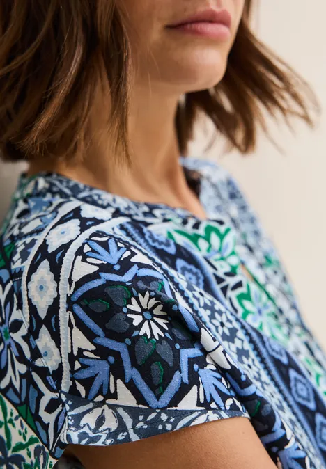 Bedruckte Bluse universal blue