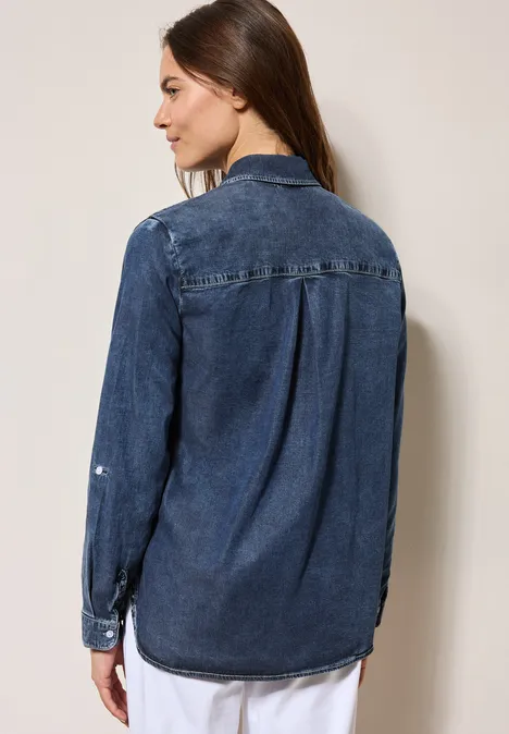 Jeanshemd aus Lyocellmix light blue wash