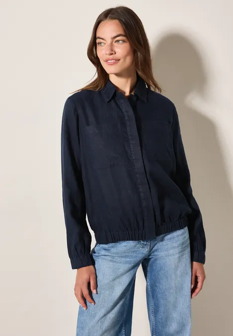 Leinen-Blouson universal blue