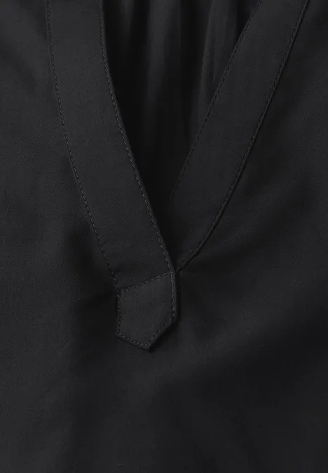 Blusenshirt in Unifarbe Black