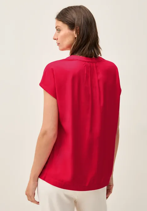 Blusenshirt in Unifarbe glazed apple red