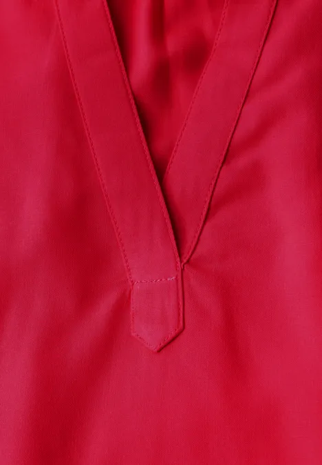 Blusenshirt in Unifarbe glazed apple red