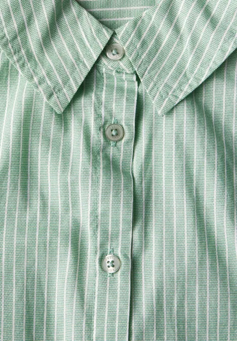 Gestreifte Hemdbluse matcha green