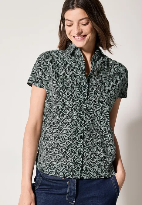 Gemusterte Bluse slate khaki