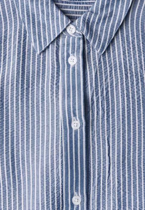 Gestreifte Seersucker Bluse blouse blue