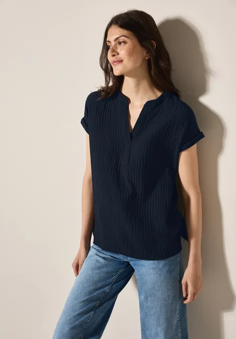 Strukturbluse universal blue