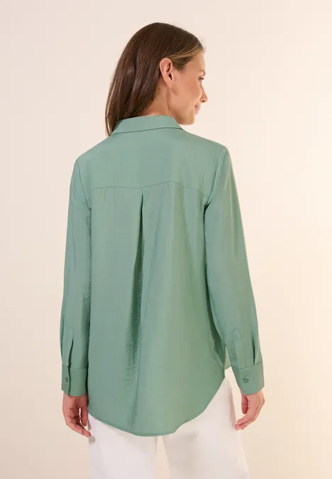 Hemdbluse mit Struktur matcha green