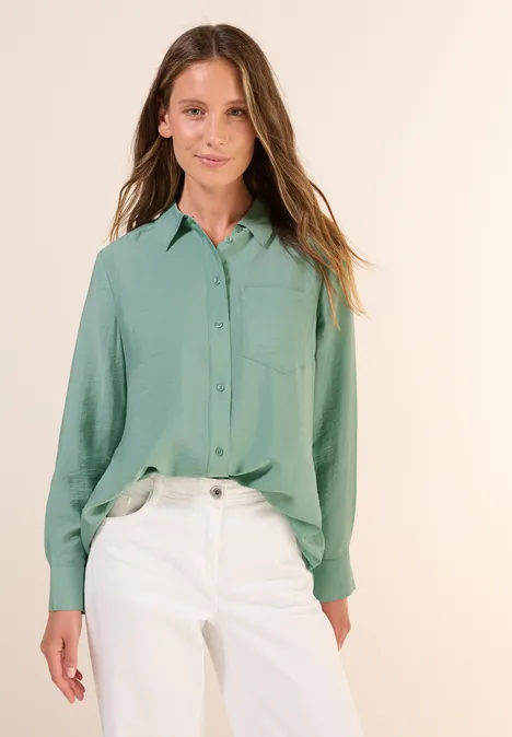 Hemdbluse mit Struktur matcha green