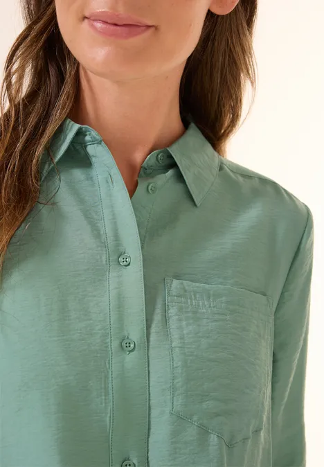 Hemdbluse mit Struktur matcha green