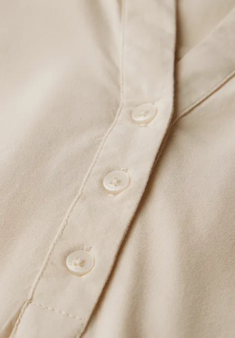 Kurzarmbluse in Unifarbe pearl beige