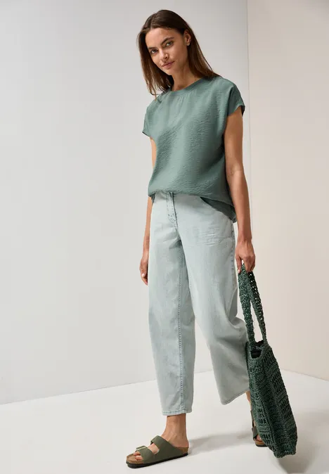Bluse mit feiner Struktur dark balmy khaki