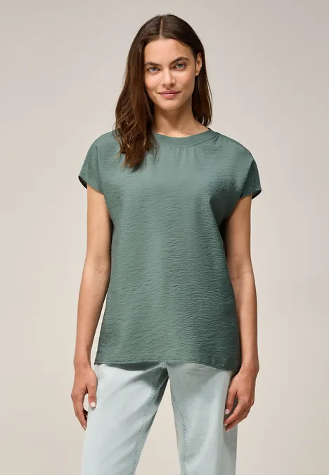 Bluse mit feiner Struktur dark balmy khaki