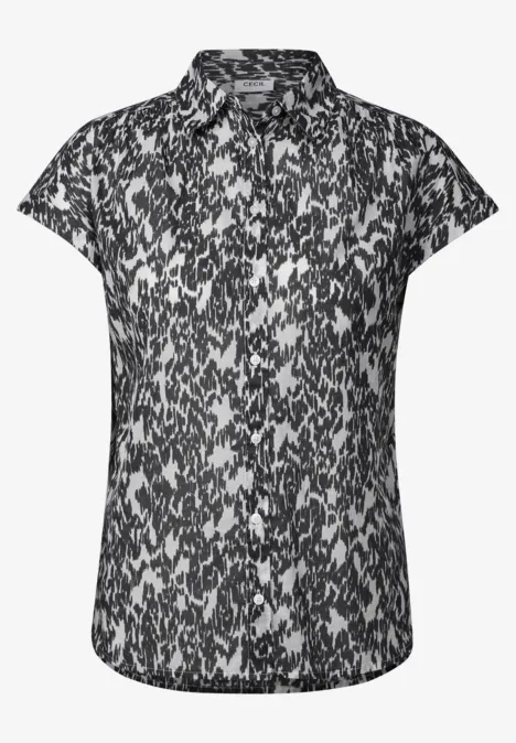 Bluse mit Minimal Print vanilla white