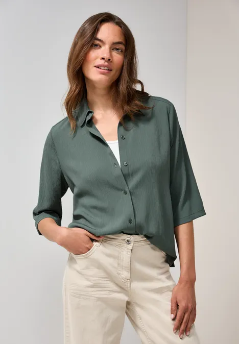 Hemdbluse mit Struktur dark balmy khaki