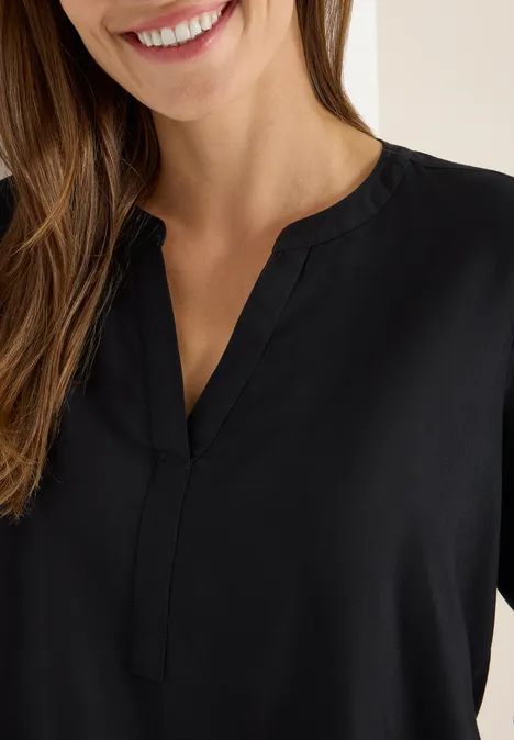 Blouse en couleur unie Black