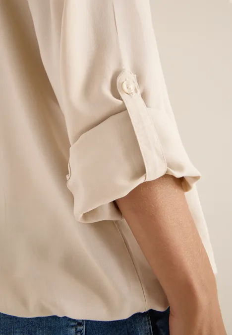 Bluse in Unifarbe oat milk beige