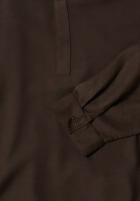 Bluse in Unifarbe chocolate mousse