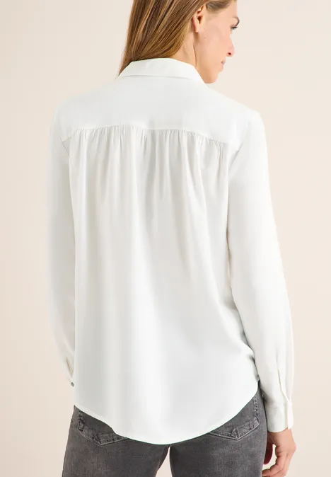 Hemdbluse in Unifarbe vanilla white