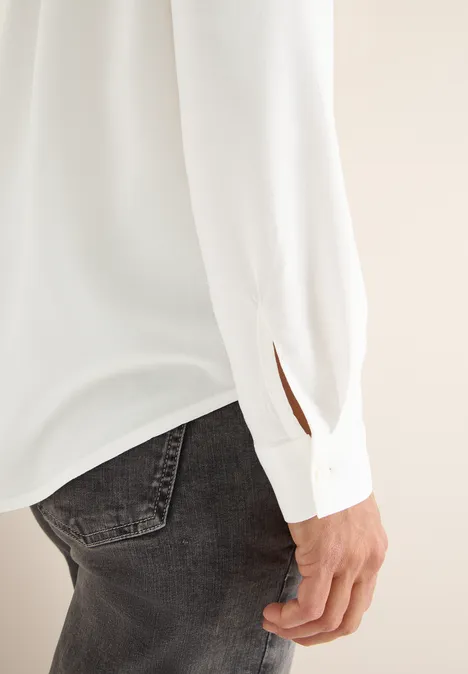 Hemdbluse in Unifarbe vanilla white