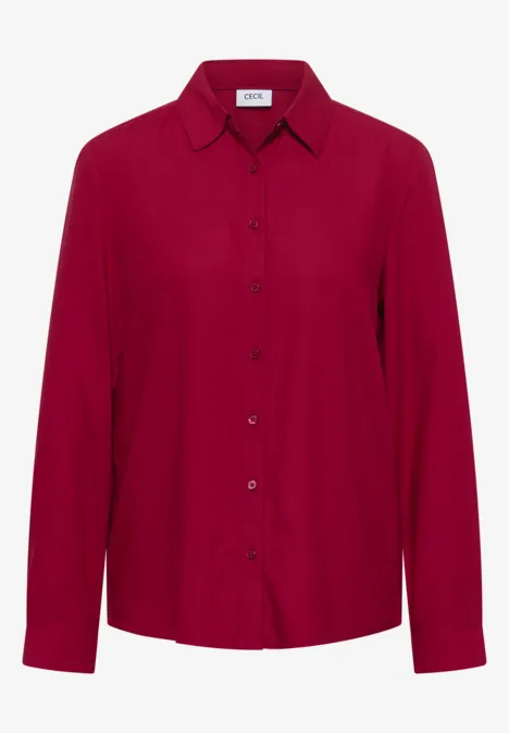 Hemdbluse in Unifarbe beaujolais red