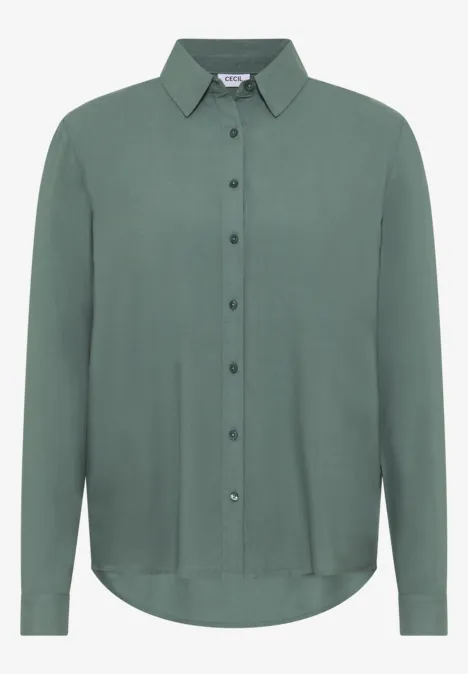 Hemdbluse in Unifarbe jewel green