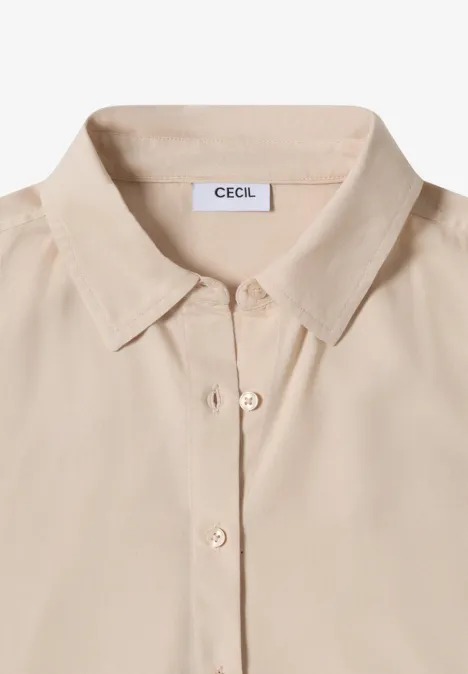 Hemdbluse in Unifarbe oat milk beige