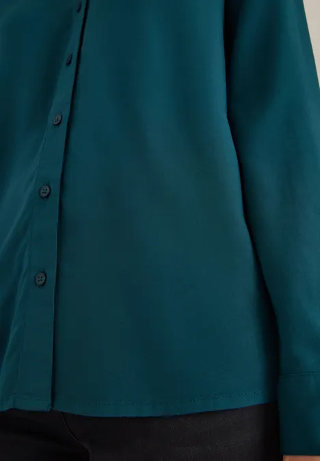 Hemdbluse in Unifarbe dark sea green