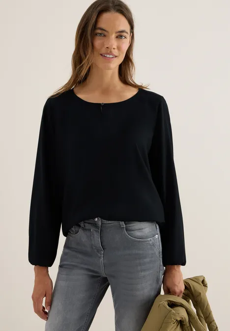 Blouse en couleur unie Black