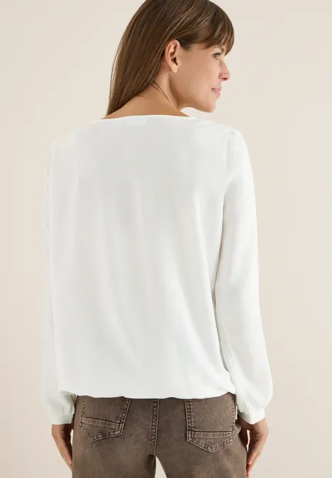 Bluse in Unifarbe vanilla white