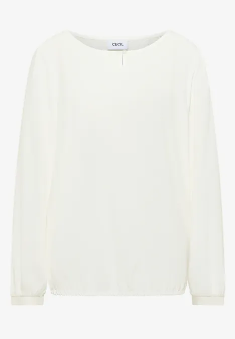 Bluse in Unifarbe vanilla white