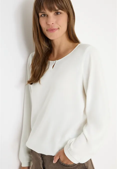 Bluse in Unifarbe vanilla white