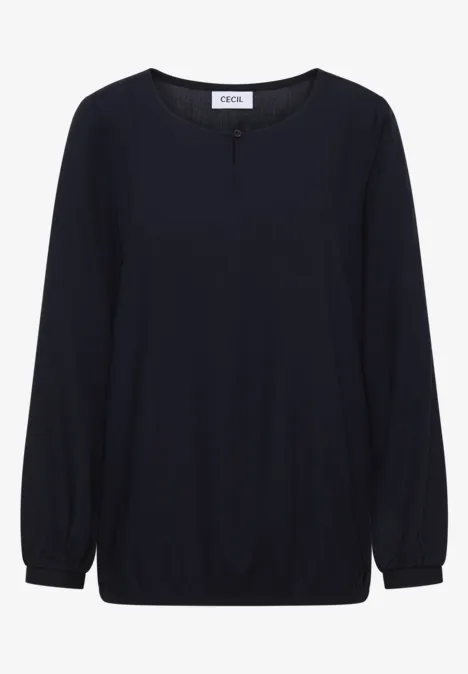Bluse in Unifarbe urban dark blue