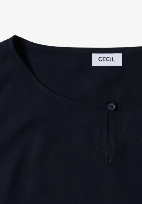 Bluse in Unifarbe urban dark blue
