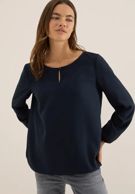 Bluse in Unifarbe urban dark blue