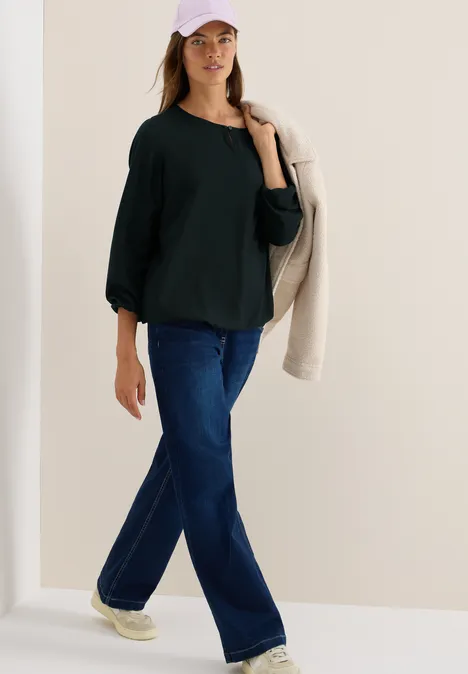 Blouse en couleur unie ink green