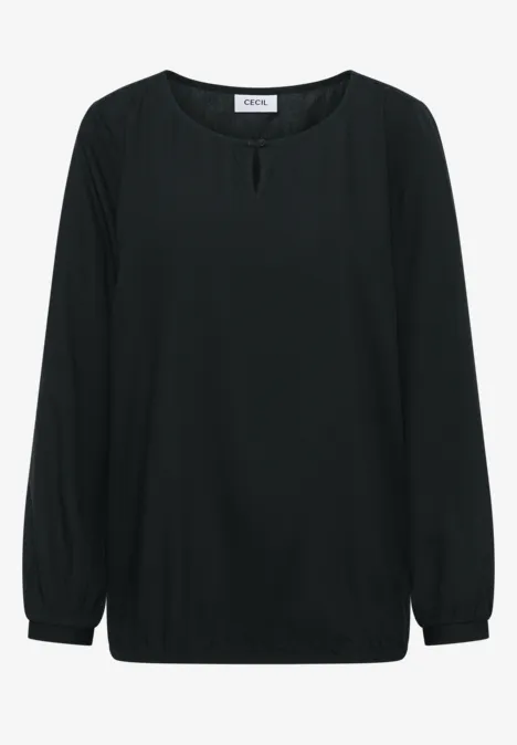 Bluse in Unifarbe ink green