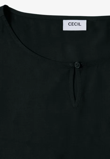 Bluse in Unifarbe ink green