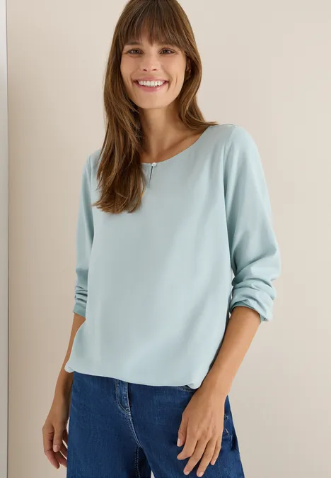 Bluse in Unifarbe light mint blue