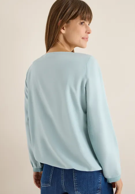 Bluse in Unifarbe light mint blue