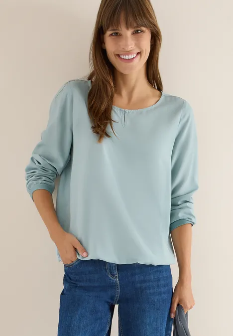 Bluse in Unifarbe light mint blue