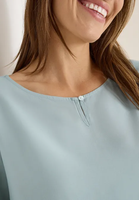 Bluse in Unifarbe light mint blue
