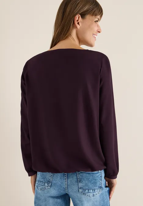 Bluse in Unifarbe eggplant red