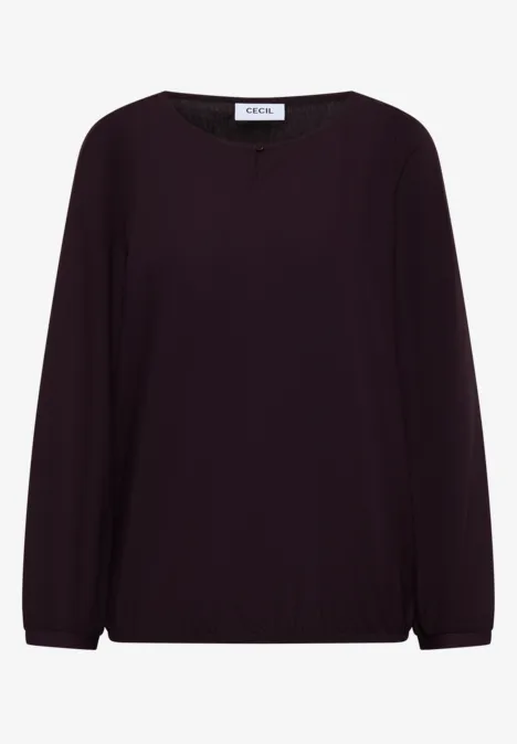 Bluse in Unifarbe eggplant red
