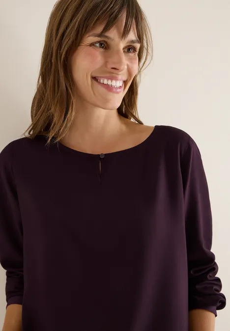 Bluse in Unifarbe eggplant red