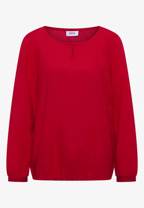 Bluse in Unifarbe fiery red
