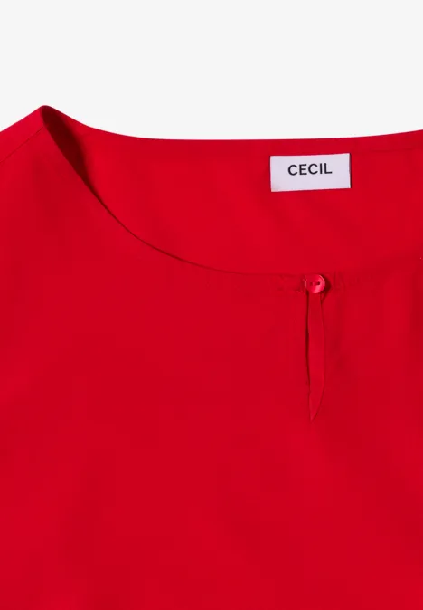Bluse in Unifarbe fiery red